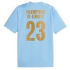 Maillot de Supporter Manchester City Champions of Europe Domicile 2023-24 Pour Homme